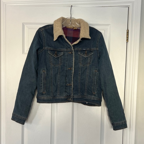 Wrangler Jackets & Blazers - Wrangler Purple and Cream Sherpa-Lined Shirt